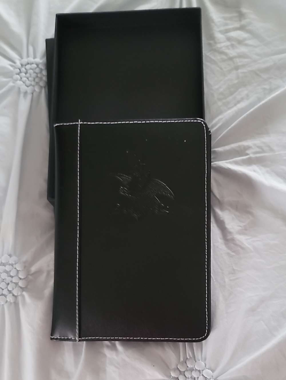 Anheiser Busch Black Men's Travel Organizer Folio with Contrast Stitching